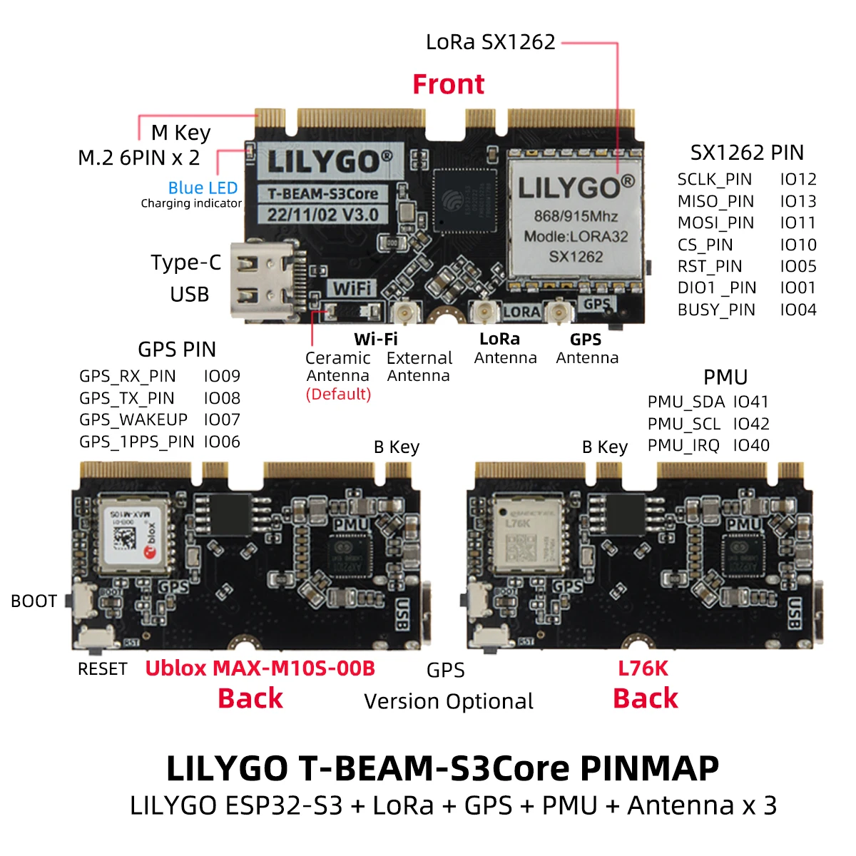 LILYGO T-BEAM-CORE V3.0 L76K U - Esp32 Development Board avis et prix
