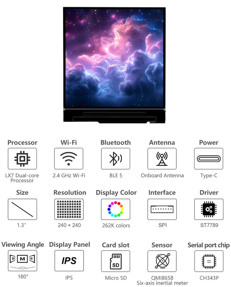 Waveshare ESP32-S3 Mini TV LCD - Espressif Esp32 avis et prix