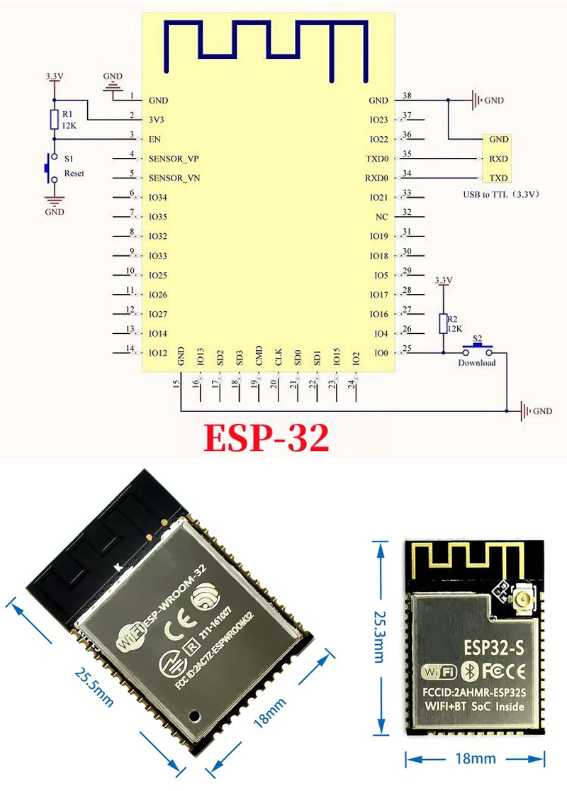ESP32 ESP-32S ESP-12E ESP-12F  - Esp8266 avis et prix